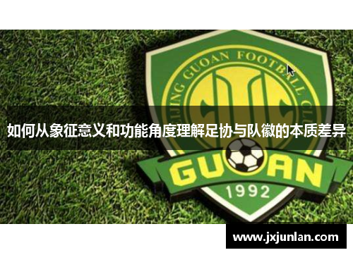 如何从象征意义和功能角度理解足协与队徽的本质差异